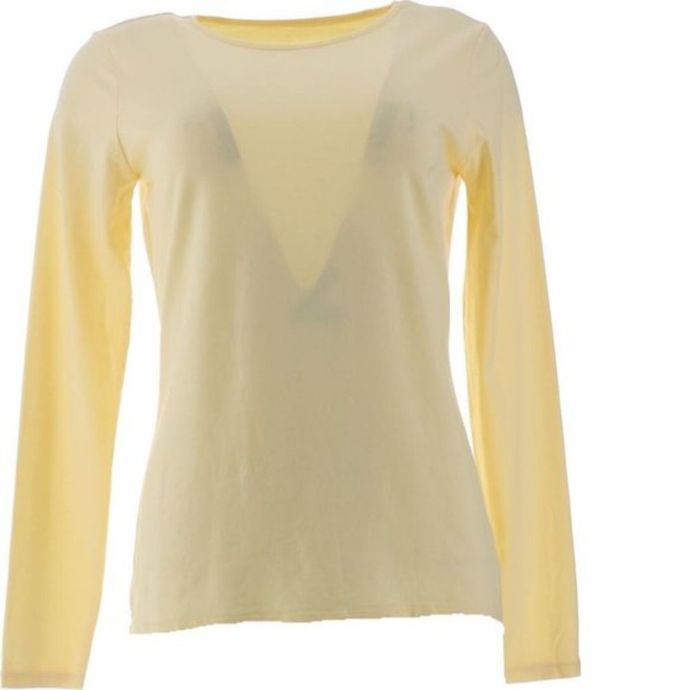 NWT LANDS' END LONG SLEEVE SHAPED CREWNECK SHIRT COLOR BUMBL HEATHER (PINK) XS